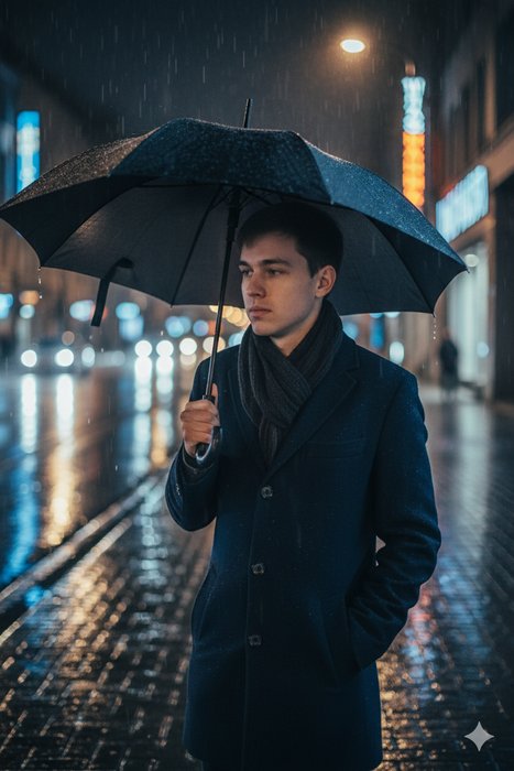 Под дождём